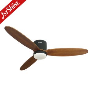 Dimmable 6 Speed 52in LED Ceiling Fan With 3 Solid Wood Blades