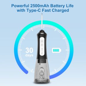 IPX7 Waterproof Rechargeable Water Flossers For Teeth Cleaning With 4 Modes With