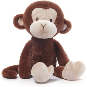 Sitting Long Tail Brown Monkey Plush Toy With Big Ears