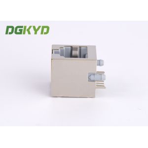 15mm Height PBT Gray 8p8c Pcb Mount Low Profile Rj45 Keystone Jack Without