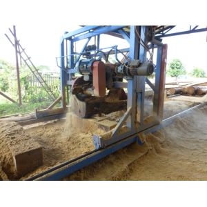 Portable Circular Sawmill, Double Saw Blade Angle Sawmill Cutting Log