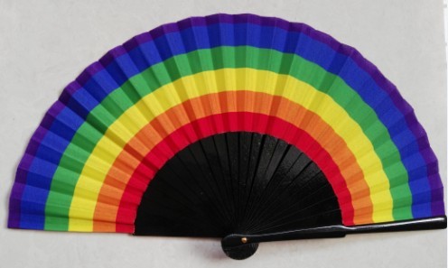 Quality Spanish Personalised Fancy Cloth Custom Cherry Wood Folding Fan wholesale