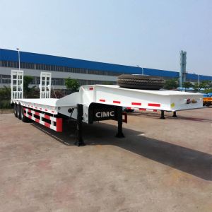China Hydraulic Excavator CIMC 80T Low Bed Semi Trailer on sale
