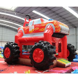 Kids Playground Inflatable Car Bouncing House 3D Design Air Blow UP Customized