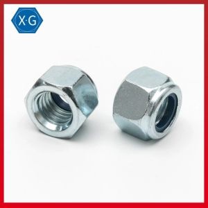 Metric DIN982 Nylon Insert Flange Lock Nut Zinc Plated Grade 8 Hex Nylon Lock