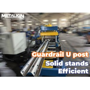 W Beam Roll Forming Line Machine With Hydraulic Flying Cut And Reinforced Dual