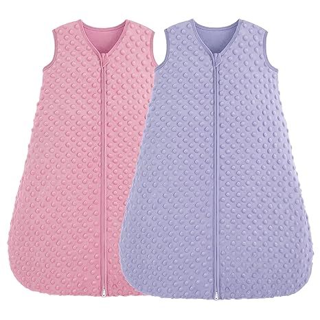 2 Pack Baby Sleep Sack with 2-Way Zipper and 2 Layer Fabric for Newborn and
