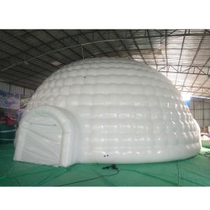12m Giant Blow Up Hot Seal White Inflatable Igloo Dome Tent With 0.6mm Pvc