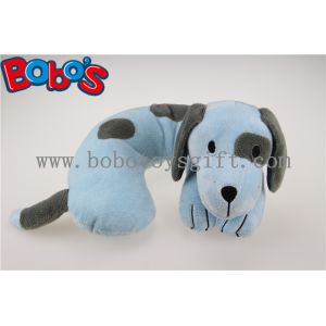 China Softest Baby Neck Pillow Plush Stuffed Blue Dog Travel Neck Support on sale