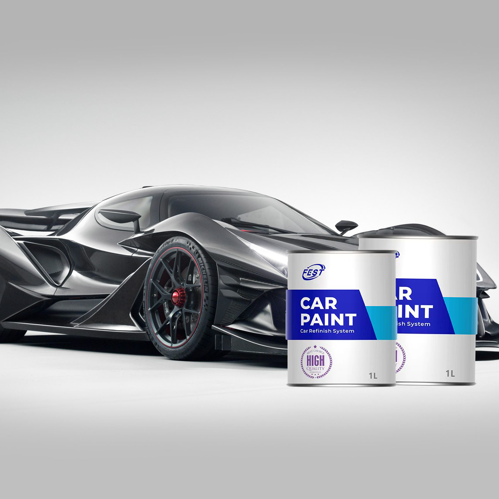 Automotive Body Coating Car Paint 1K Black Solid Color Basecoat for Auto