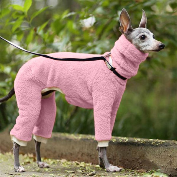 Double Sided Velvet Warm Dog Coats Dog Fleece Jumpsuit High Collar