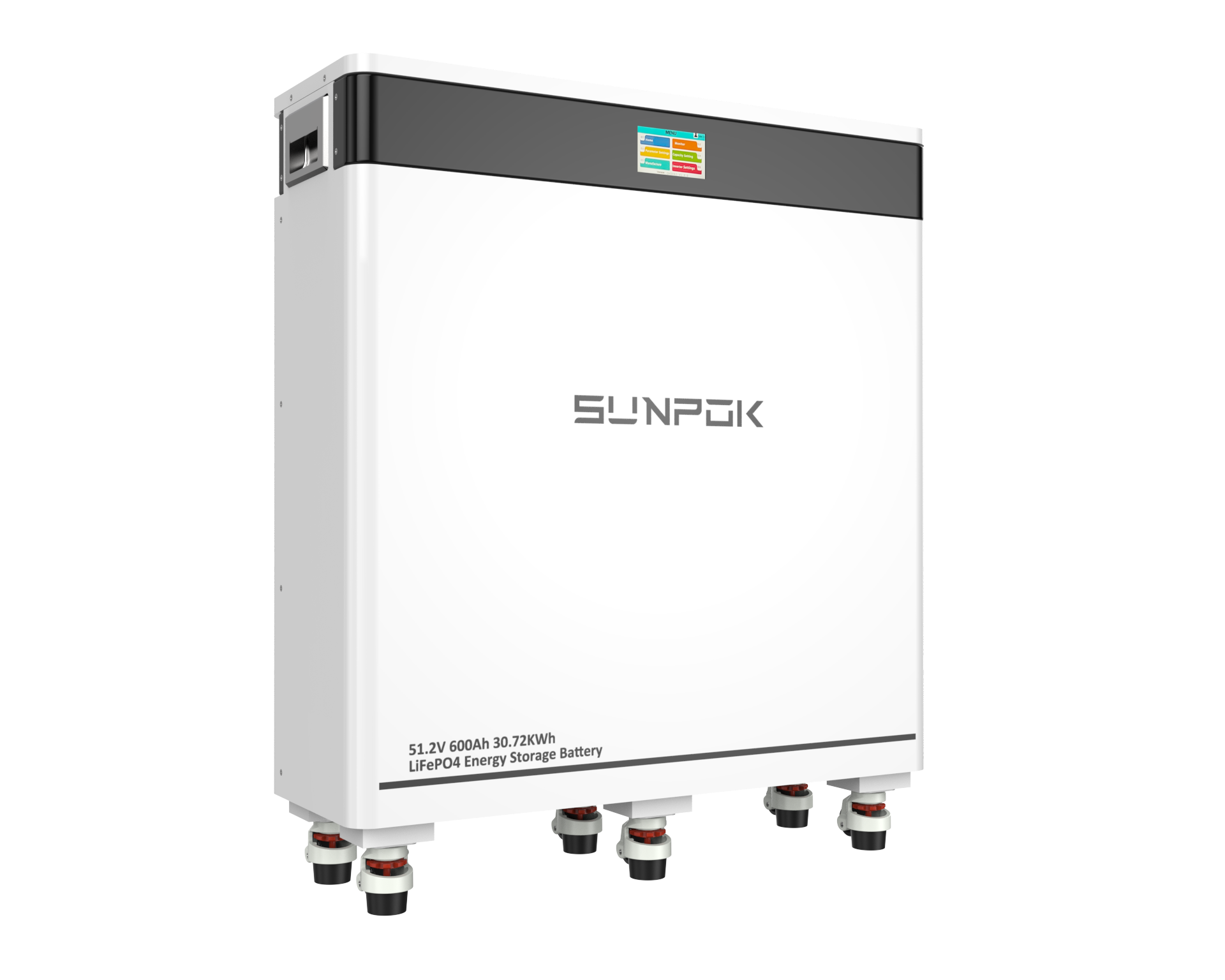 SUNPOK Energy 5~10Years Warranty 51.2V 600Ah 30Kwh LiFePO4 Cell Mobile Floor Mounted Home Energy Storage System