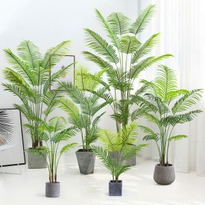 PONY Artificial Floor Palm Tree Indoor Decor Potted No Water Natural Look