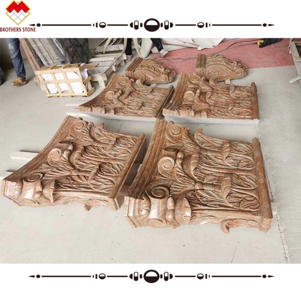 Natural Stone Relief Column for Outdoor Hollow Pillar Design in Hotel Decoration