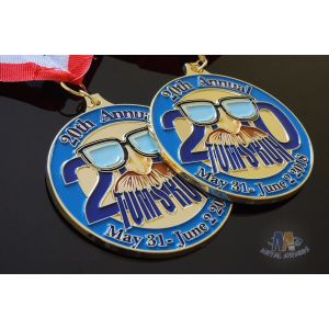 Custom Tom'S Run Metal Award Medals Soft Enamel Shiny Gold Or Brass Plating