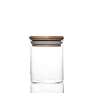 Custom Design Jar Food Storage Canister Transparent Borosilicate Glass With
