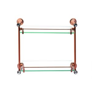 Bathroom Accessory Single Glass Double  Plate Rose Gold  Zinc Alloy and Crystal