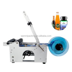 Hot-Sale Semi-Automatic Manual Labeling Machine for Round Bottles Roll Sticker