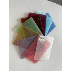 No Fading Transparent Glitter Acrylic Sheets 3mm Perspex Plastic Sheet