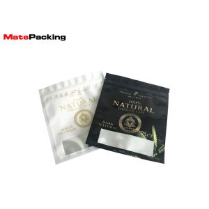 Tobacco Plastic Zipper Pouch Digital Flat Printing Three Side Seal With Window