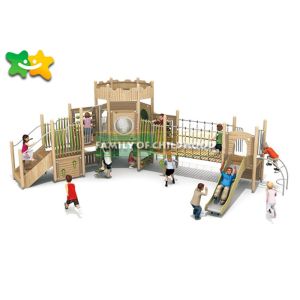 Amusement Park Wooden Playground Slide Pirate Ship Style Strong Structure