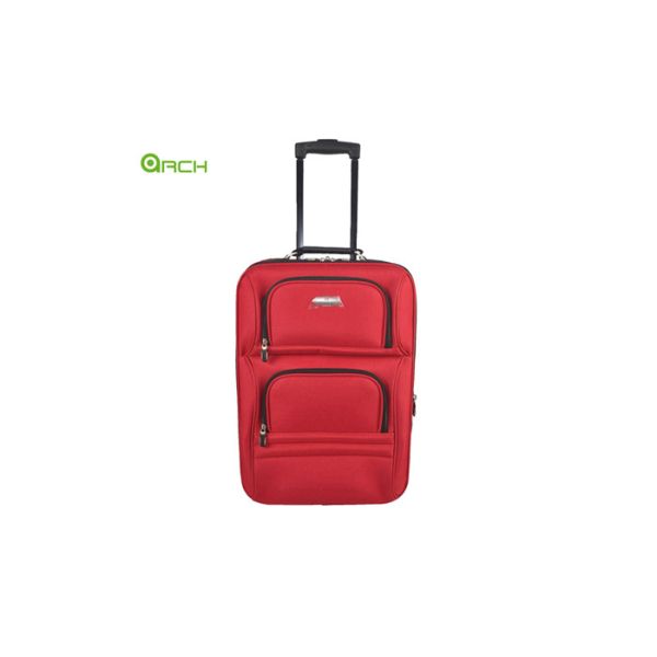 Quality 1200D Polyester Travel Lightweight Luggage Bag with Two Front Pockets and Skate Wheels wholesale