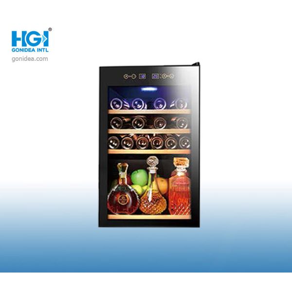 Electronic Aluminium Black Door Upright Red Wine Showcase For Hotel