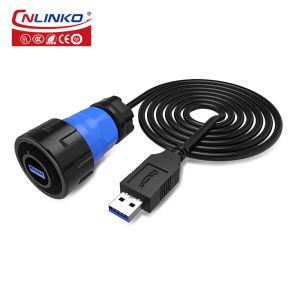 Cnlinko Connector Supplier YM24 USB 3.0 Panel Mount Data Connector IP67