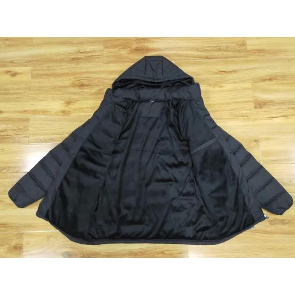 Quality Lightweight Puffa Jacket Navy Blue Long Padded Coat wholesale