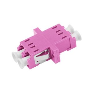 OM4 LC UPC Duplex Connector High Efficiency Versatile With Flange Magenta
