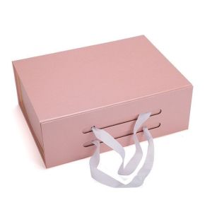 Foldable Magnetic Closure Cardboard Paper Gift Boxes With Handle Custom Rigid