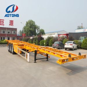 3 Axle Steel Skeleton Container Chassis Semi Trailer with Air Suspension