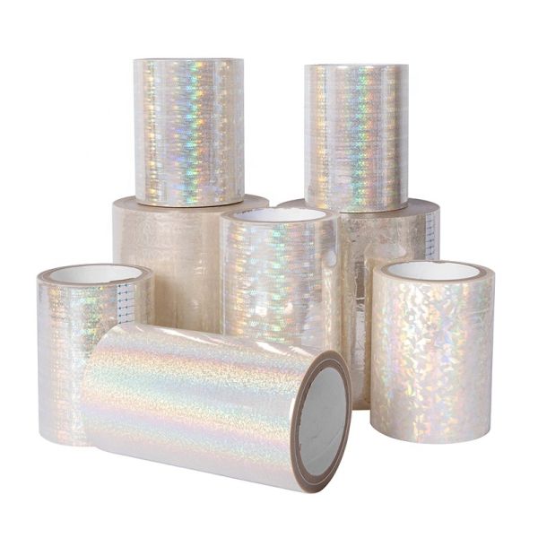 Quality 28 Microns Glitter BOPP Holograph Fluorographic Hot Lamination Film Glossy Roll wholesale
