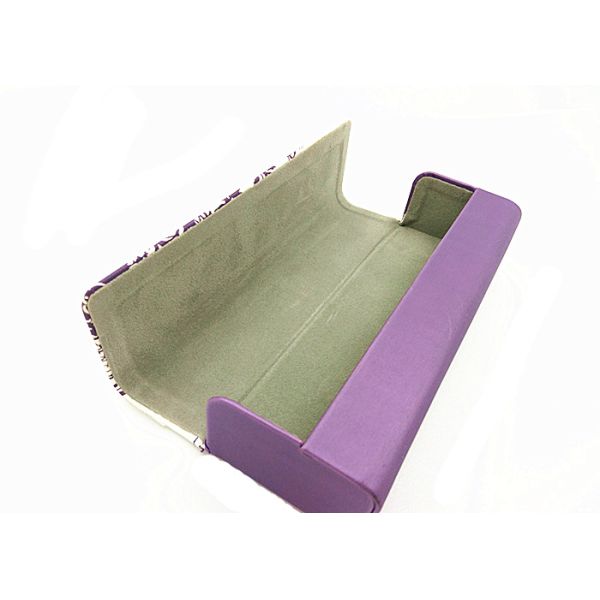 White Eyeglasses Iron Optical Glasses Case With Elegant Flowers Printing