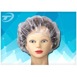 PE Disposable Shower Caps Single Use Transparent Dustproof And Waterproof