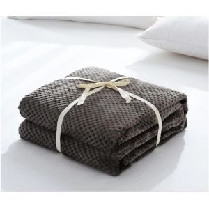 Lightweight Mesh Plush Embossed Flannel Bedsheet Decorative Waffle Flannel