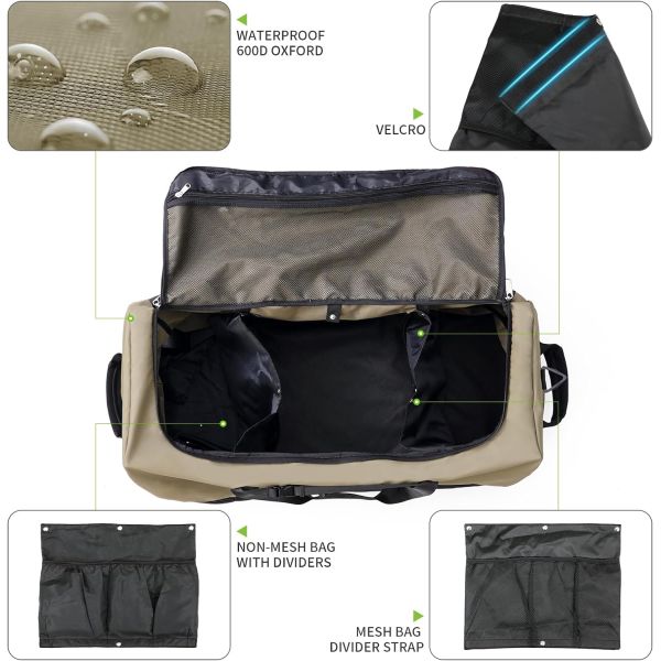 Large Capacity Expandable Foldable Travel Duffle Bag Rolling Gym Bag 115-140Litres