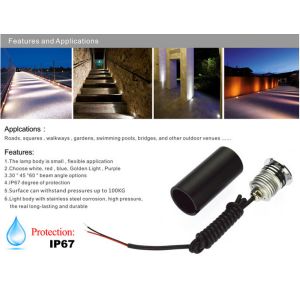 IP67 1W Mini LED Buried Light Embedded LED corner lamps Step light outdoor