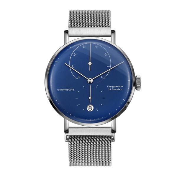 Quality Magnet Mesh Strap Automatic Mechanical Watch With Date Curve Blue Dial wholesale