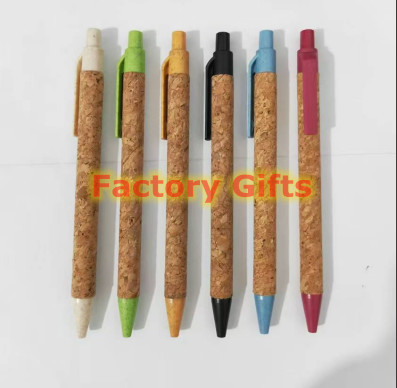 Quality Biodegradable Eco Friendly Ballpoint Pen Cork Material Promotional Ballpoint Pen wholesale
