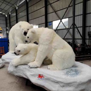 Realistic Animatronic Life Size Polar Bear Customized Available 12 Months