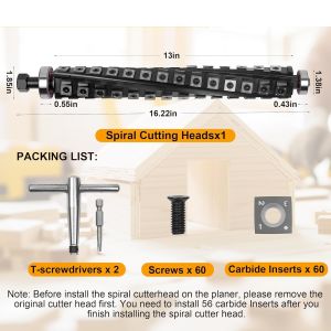 12-1/2 Inch Spiral Helical Cutterhead For DeWalt DW733 DW734 Planer Modern