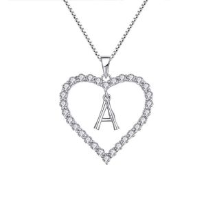 China YASVITTI 925 Sterling Silver Jewellery Heart-Shaped Necklace With A-Z Charms Letter on sale