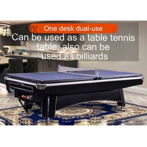 White 2 In 1 9FT Billiard Pool Table For Shopping Mall
