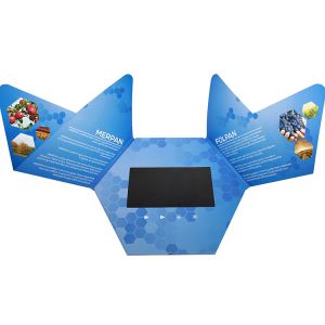 Custom Printing 7 Inch LCD Screen Video Brochure Action Solution Magnetic Switch