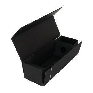 Foldable Matt Black Wine Gift Packaging Boxes Collapsible Type