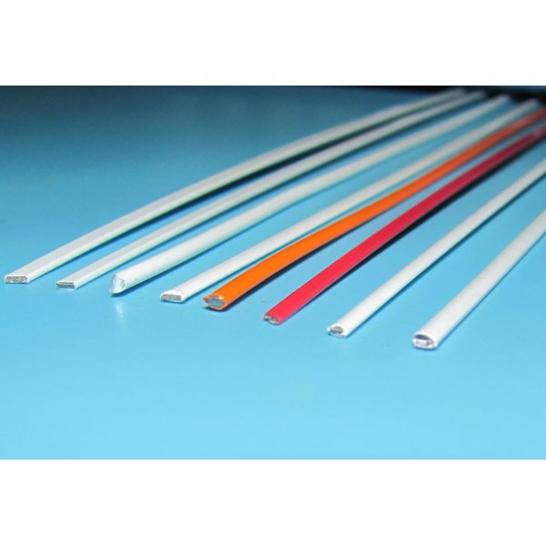 Quality Flat Oval 0.04mm Red Polymer Coated Wire Corrosion Resistance wholesale