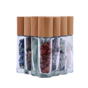 Bottle With Wooden Cap Crystal Roller Ball Empty Glass 10ml Roll On Perfume