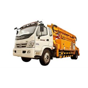 China 18m Truck mounted Concrete Boom Pump , Concrete Boom Pump Truck Fast Speed on sale
