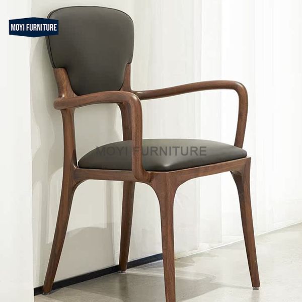 Standard Size Hotel Reception Cafe Dining Chairs Featuring Wooden Fabric and Soft Cushion Armrest